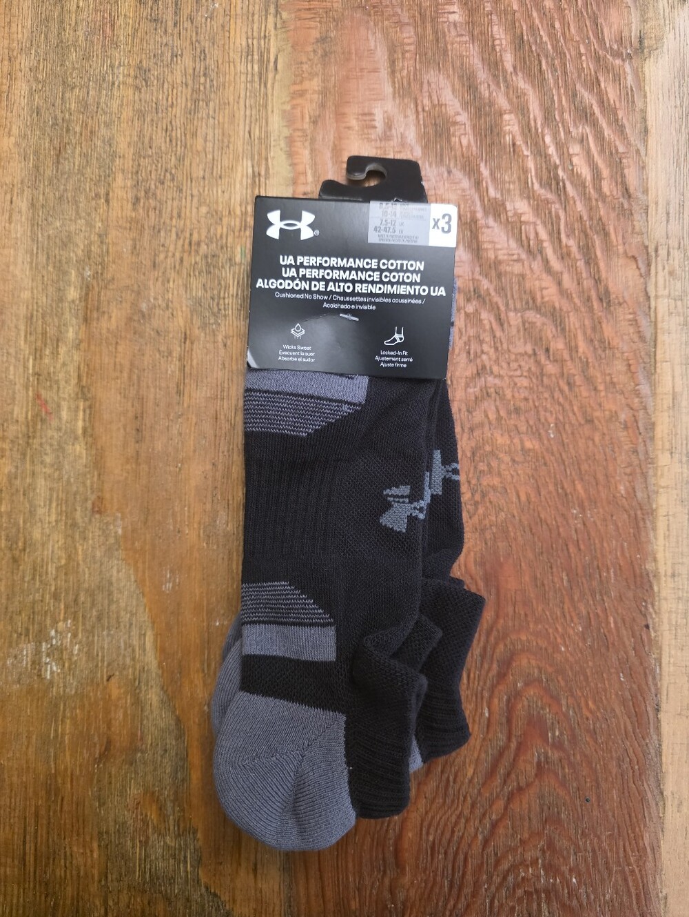 Under Armour Black and Gray Athletic Crew Socks - 3 Pack